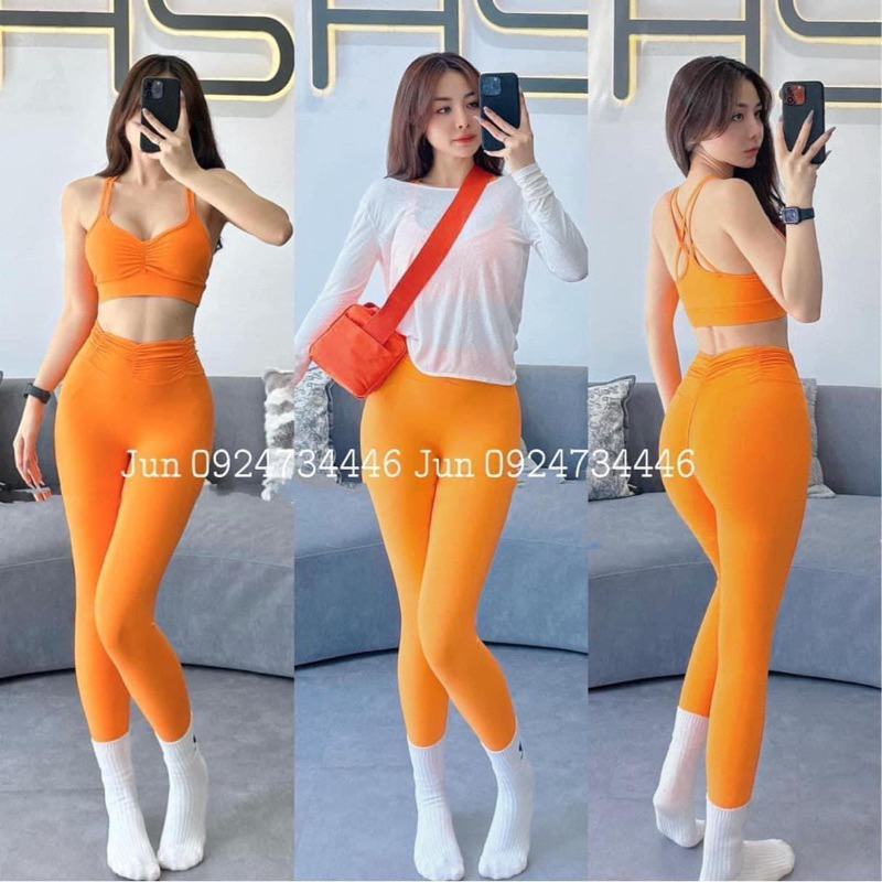 Set lulu nhún dây đôi chéo lưng tập gym yoga