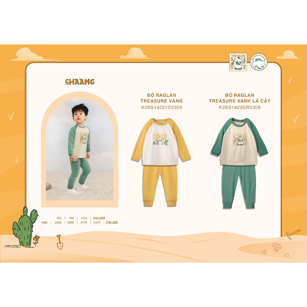 Chaang bộ quần áo dài tay Chaang Treasure cho bé AW23