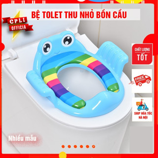 Bệ Lót Thu Nhỏ Bồn Cầu Có Tay Vịn, Bệ Lót Thu Nhỏ Buồng Cầu Hình Ếch Cho Bé, Bô Ngồi Vệ Sinh Cho Bé