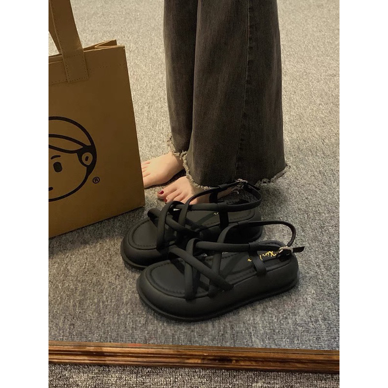 Sandal quai đan chéo kiểu dáng đế bánh mì siêu xinh