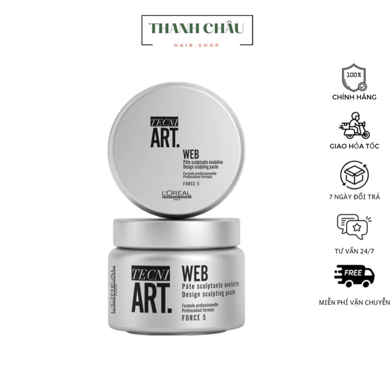 Sáp vỗ L'oreal Tech.ni Art Web Design sculpting paste Force 5 tạo kiểu tóc 150ml (SPAIN)