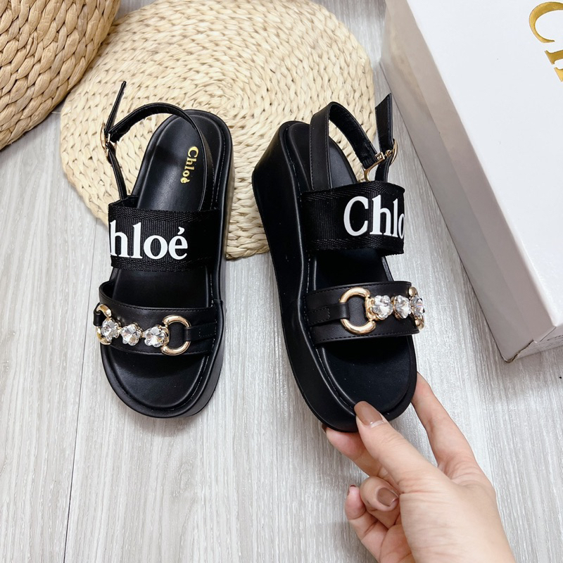 Sandal chloe quai chữ ngang đế bánh mỳ fullbox hàng quảng châu cao cấp