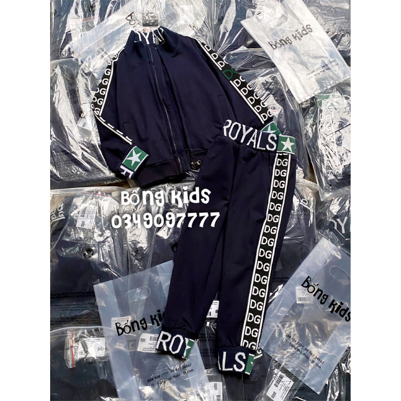 Bộ Nỉ Bé Trai Thể Thao ROYALS Xanh Navy DG