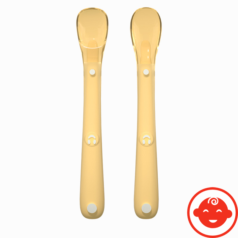 Sét 2 Thìa Ăn Dặm Silicon KÈM HỘP MÀU VÀNG CAO CẤP Cho Bé Bảo Vệ Nướu