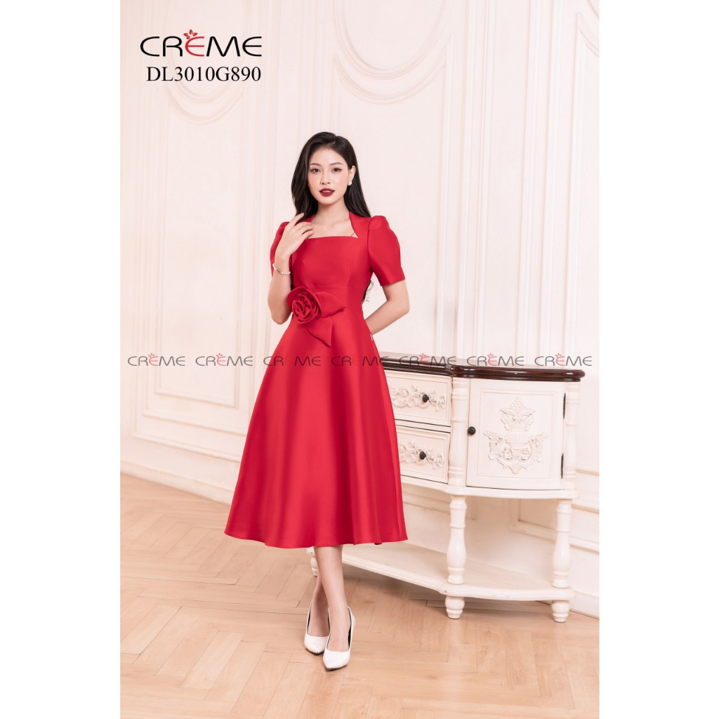 ĐẦM LIỀN CÔNG SỞ, DỰ TIỆC CAO CẤP DL3010, THIẾT KẾ HÃNG CREME