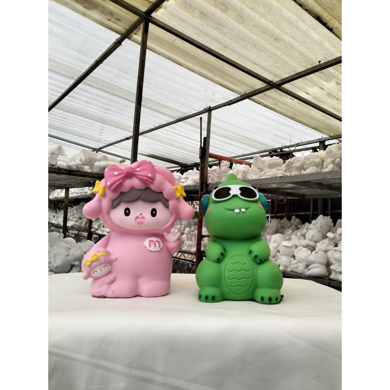 Tượng tô màu thạch cao size đại 21-25cm tặng kèm màu cọ