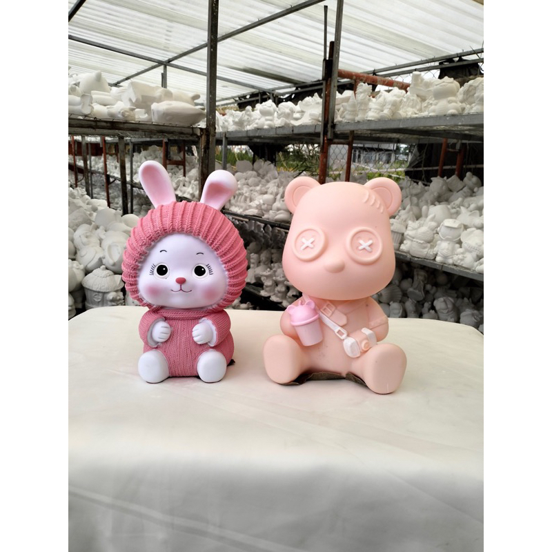 Tượng tô màu thạch cao size đại 21-25cm tặng kèm màu cọ