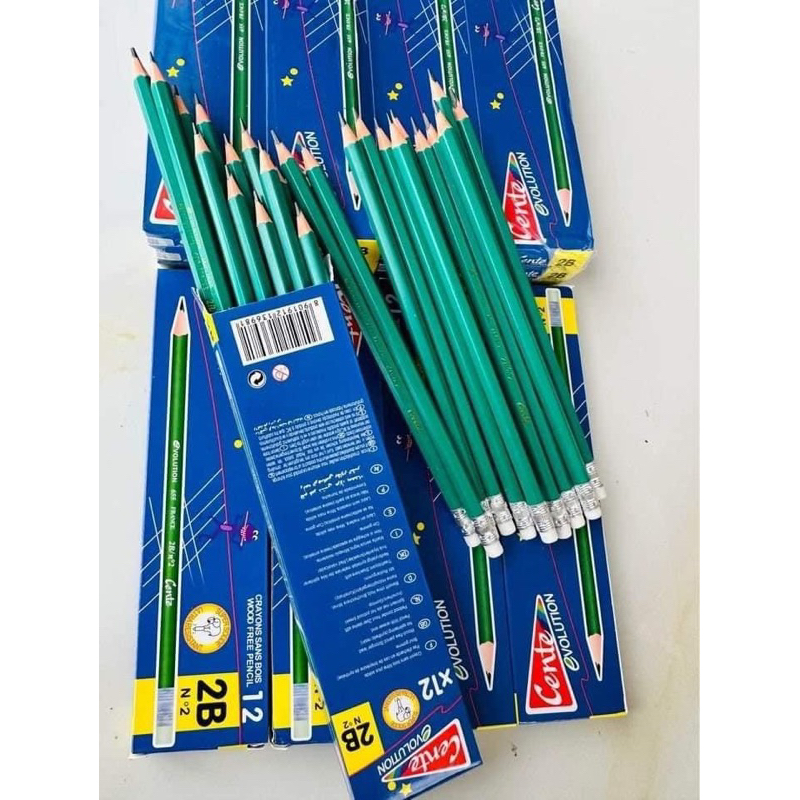 Hộp 12 bút chì pháp kèm đầu tẩy