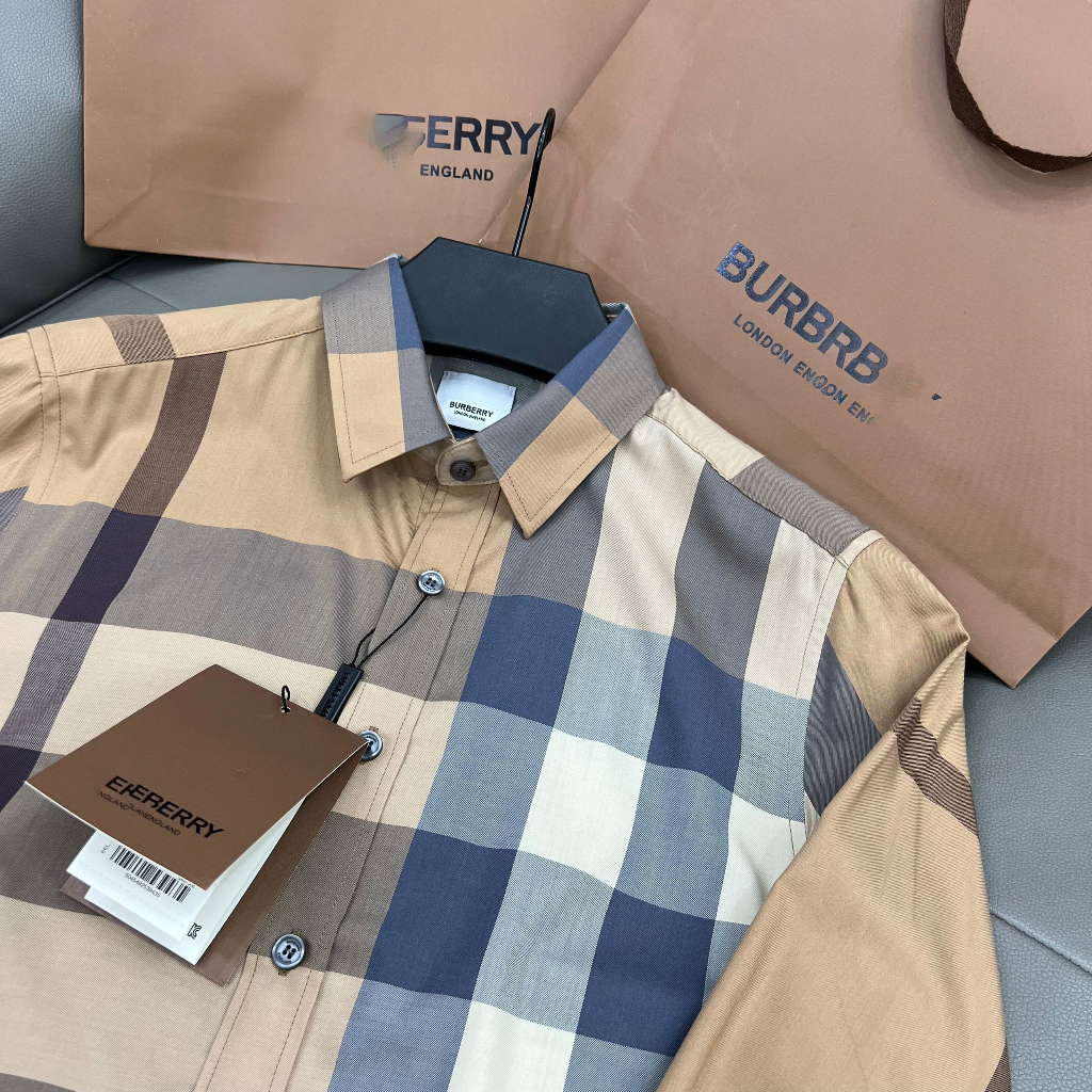 Sơ mi kẻ nam Burbery bản Like Au 1:1 cao cấp nhất