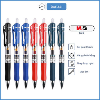 Bút bi béo, bút gel M&G ngòi 0,5mm mực trơn viết đẹp K35 (Hàng Chính Hãng)