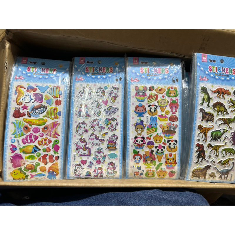 Sticker, hình dán động vật dễ thương, hình dán nổi kitty, doreamon, công chúa, heo peppa