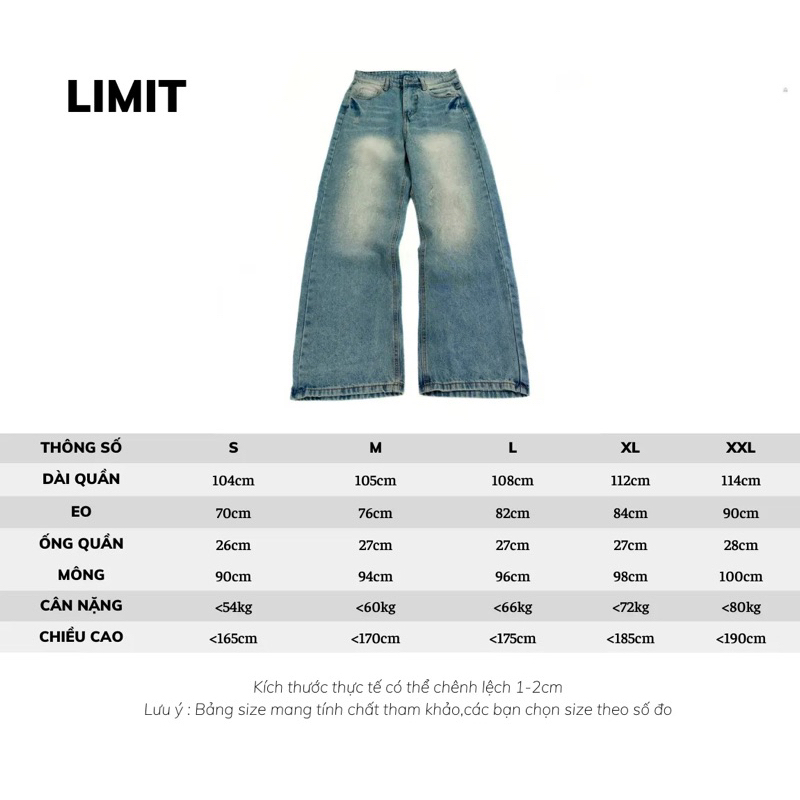 Quần jeans xanh wash nam nữ 1112 - BLUE V2 WASH JEANS V2