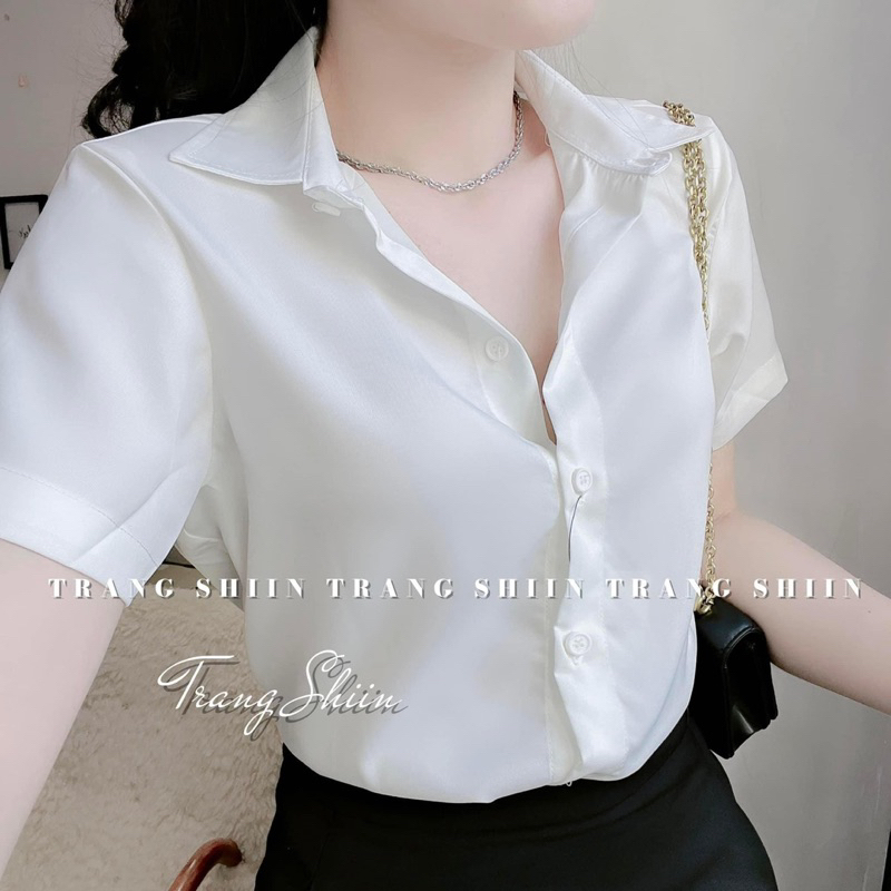 Áo sơ mi trắng tay ngắn , áo sơ mi nữ công sở
