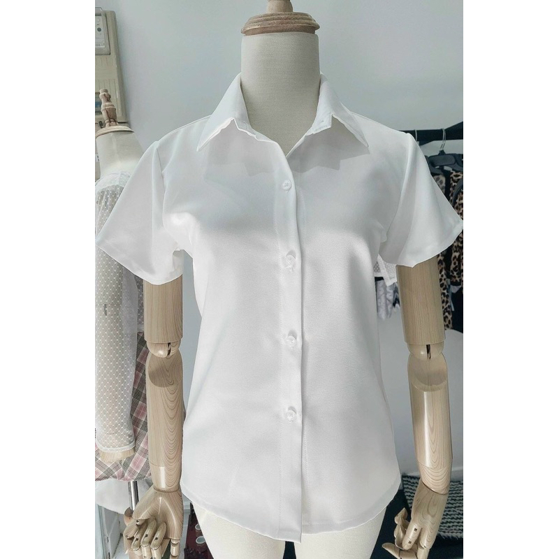 Áo sơ mi trắng tay ngắn , áo sơ mi nữ công sở