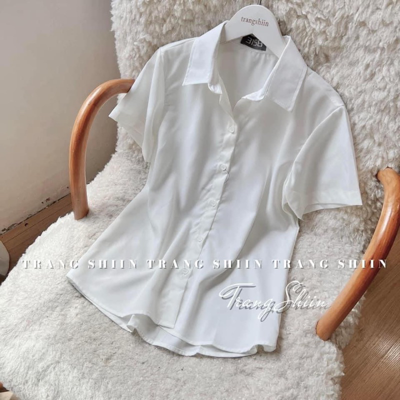 Áo sơ mi trắng tay ngắn , áo sơ mi nữ công sở