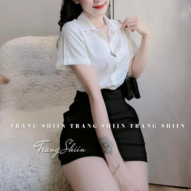 Áo sơ mi trắng tay ngắn , áo sơ mi nữ công sở