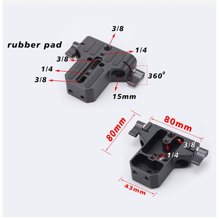 Đế Đũa gắn máy ảnh Baseplate hệ thống hỗ trợ thanh trượt hãng JLWin tiêu chuẩn 15mm cho quay phim
