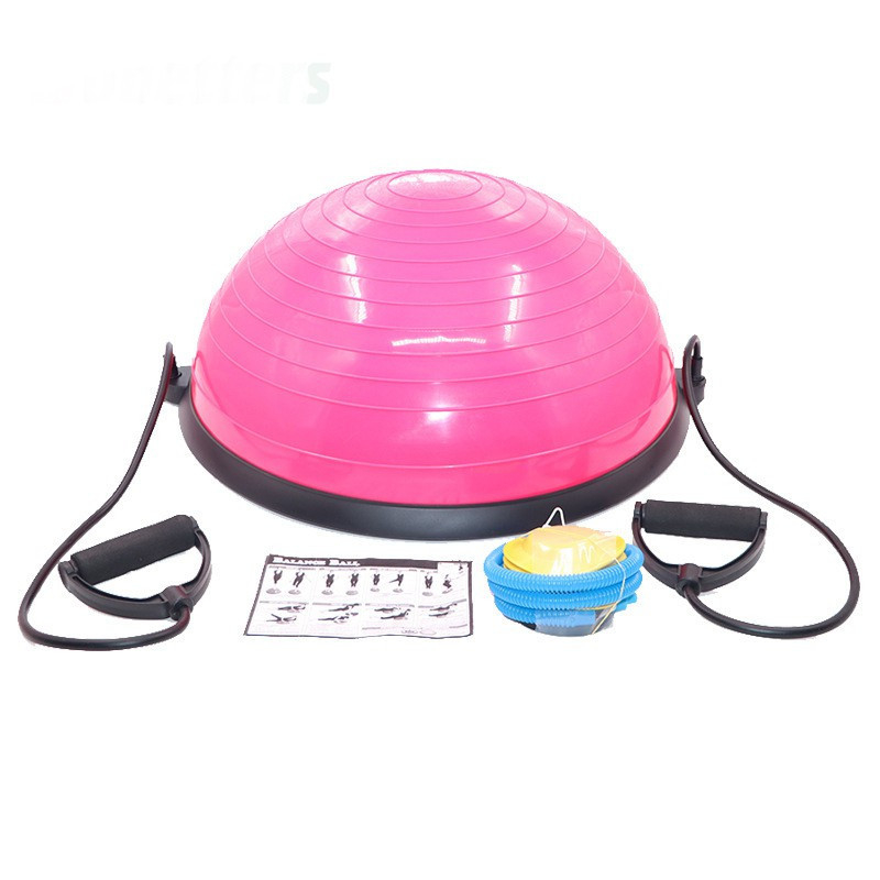 Bóng Bosu Tập Thể Dục, Yoga Tại Nhà Cao Cấp Tặng Dây Kéo Tay Và Bơm Bóng