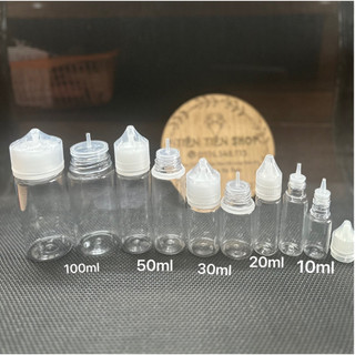 Chai nhựa trong đựng mực xăm nắp trắng chọn size từ 10ml - 100ml tientienshop
