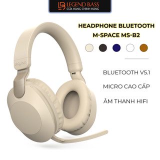 Tai Nghe Bluetooth Chụp Tai M-SPACE MS-B2 Chống Ồn Âm Thanh Hifi, Headphone Bluetooth Gaming Có Mic Rời Pin 12 Tiếng