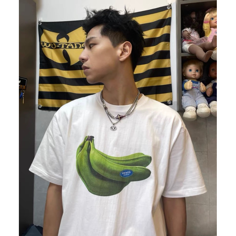 GIÁ SHOCK XẢ KHO Áo thun chuối xanh unisex nam nữ form rộng