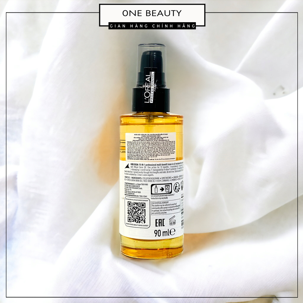Tinh Dầu Dưỡng Phục Hồi Hư Tổn Toàn Diện 10 in 1 Loreal Professional - Absolut Repair Gold 90ml