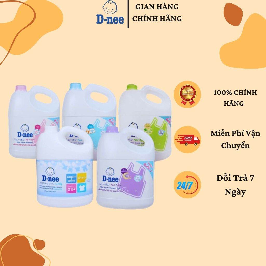 Nước giặt xả quần áo cho bé sơ sinh can 3000ml có 5 màu  xanh dương, hồng,