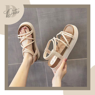 Sandal dây chéo nữ chất xịn, xăng đan hàn quốc, phong cách cá tính đế cao nữ đi học