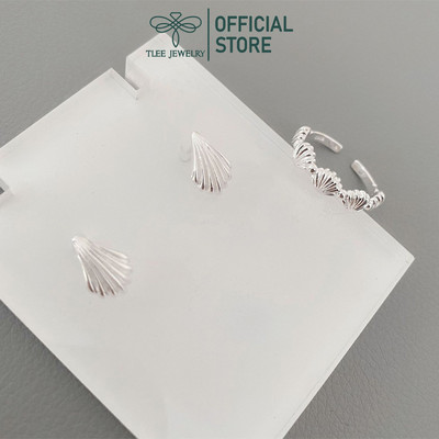 Khuyên tai bạc nữ TLEE, bông tai vỏ sò nữ tính TLEE JEWELRY B0533