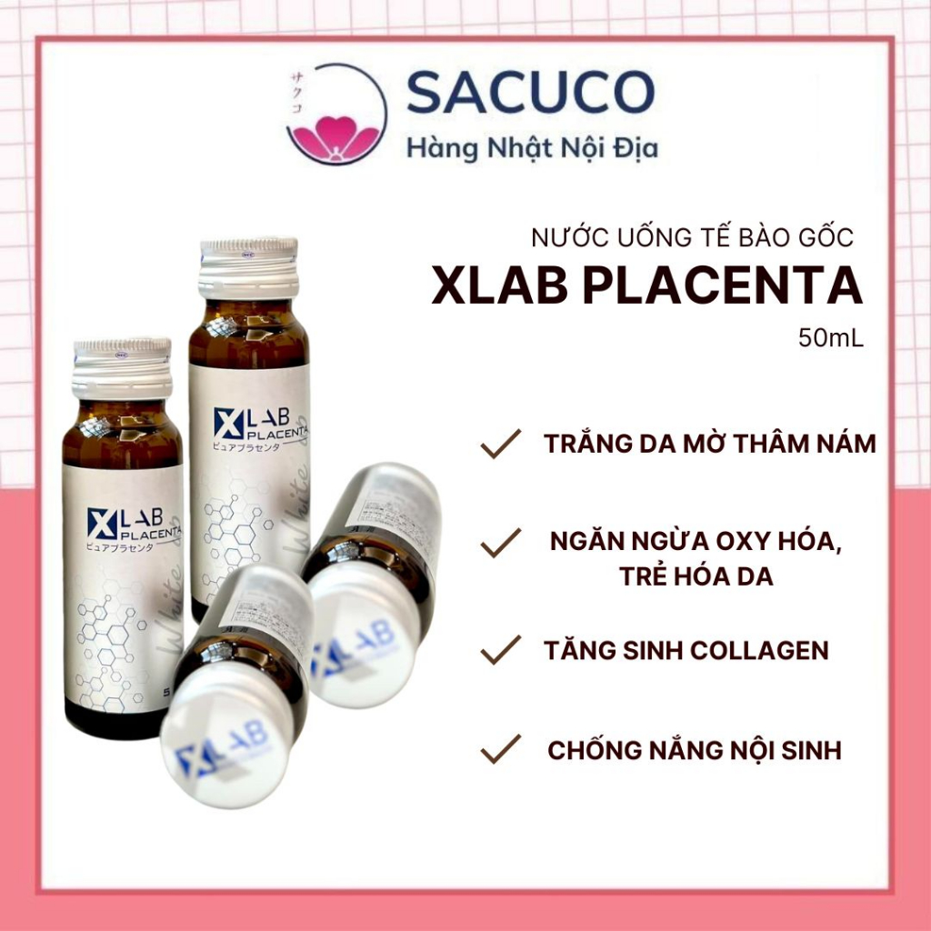 N­ước uống Trắng da Tế bào gốc Xlab Placenta - 1Box (10lọ x 50ml)