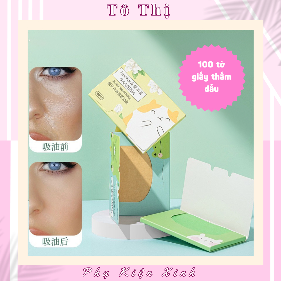 Giấy thấm dầu gói 100 tờ siêu dai, giấy thấm dầu da mặt 100 tờ - Tô Thị
