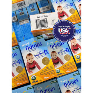 Hàng air - date mới nhất 11/27 vitamin d3 ddrops organic - baby d drops bổ xung vitamin d cho bé 90 giọt