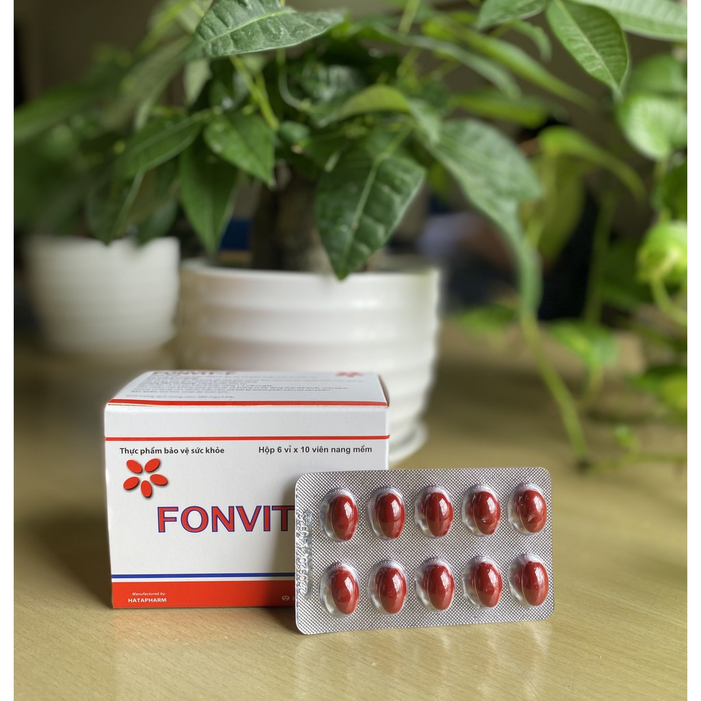 Sắt viên FONVIT - F viên sắt bổ máu bổ sung sắt cải thiện tình trạng thiếu máu không nóng không táo bón Hộp 60 viên