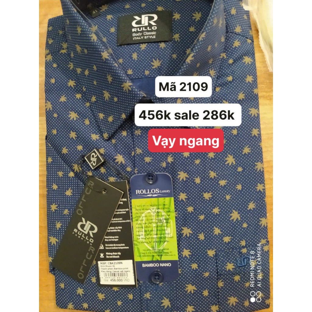 Áo sơ mi Rullo ngắn tay giá hãng 456k sale 256k Form công sở