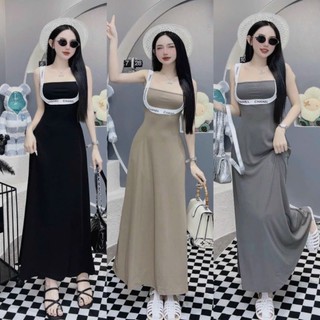 Váy thiết kế 2 dây dáng dài