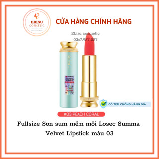 Fullsize Son sum mềm môi Losec Summa Velvet Lipstick màu 03_𝗘𝗯𝗶𝘀𝘂 𝗰𝗼𝘀𝗺𝗲𝘁𝗶𝗰
