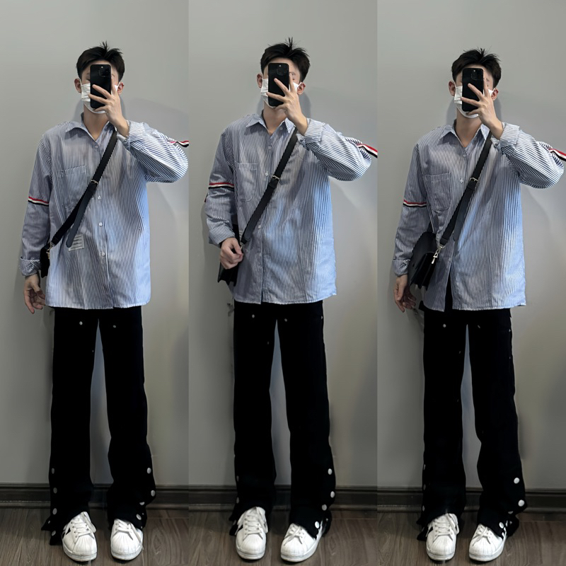 Quần Jean Khuy đen retro Nam Nữ Siêu dày dặn 705