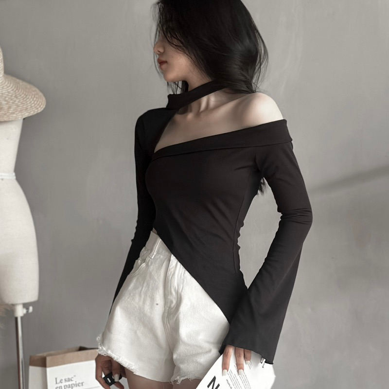 M134 ÁO KIỂU NỮ HỞ VAI TAY LOE XẺ , TÀ LỆCH PHONG CÁCH ĐỘC ĐÁO CỰC TRENDING CHIZISHOP