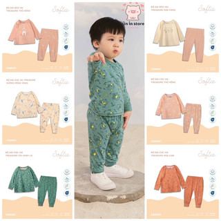 Chaang bộ dài tay cúc vai, bộ dài bèo vai cho bé Treasure AW2023D09