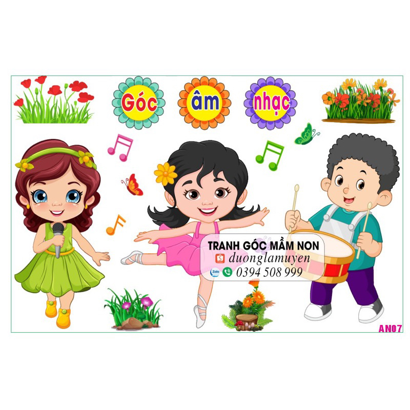 bé yêu âm nhạc -góc âm nhạc decal mầm non 07