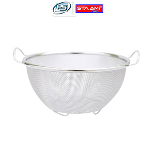 Rổ inox cao cấp 26cmx29.5cmx12.5cm staami không gỉ sét, sáng bóng, bền bỉ st-005