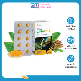 Viên Tiểu Đường Mỡ Máu Vietlife Cinabet - Giúp Cải Thiện Ổn Định Đường Huyết, Ngăn Biến Chứng (H30v)