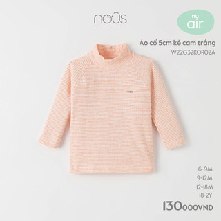 Nous - áo cổ 5cm kẻ cam trắng - nu air - 6m 9m 12m 18m ss23