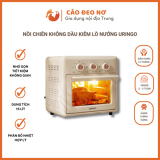 [Chính hãng] Nồi Chiên Không Dầu Kèm Lò Nướng Đối Lưu Đa Năng URINGO 15L Có Bảo Hành - Cáo Đeo Nơ