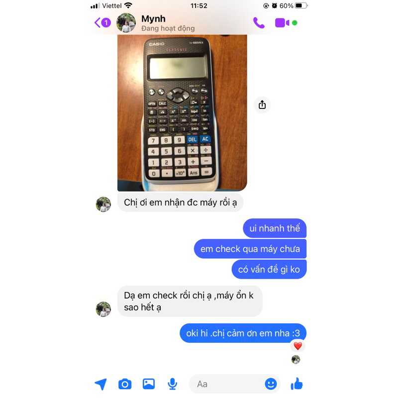 Máy tính casio 580 đen trắng cũ,đã qua sử dụng