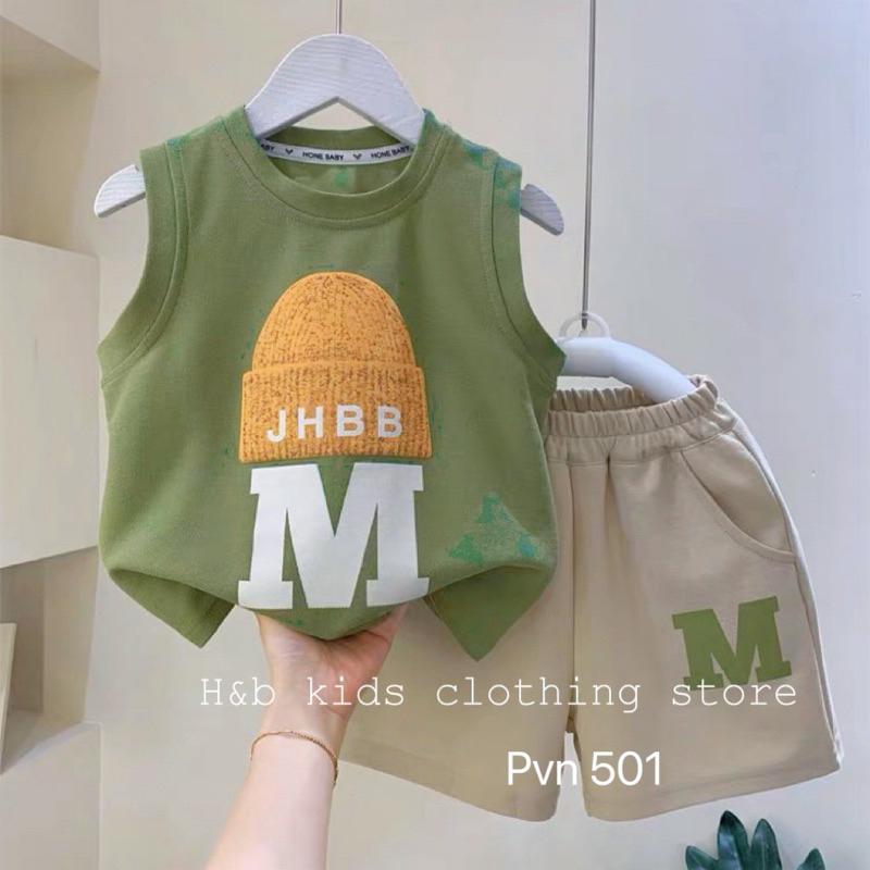 Bộ chữ M đội mũ JHBB bé trai