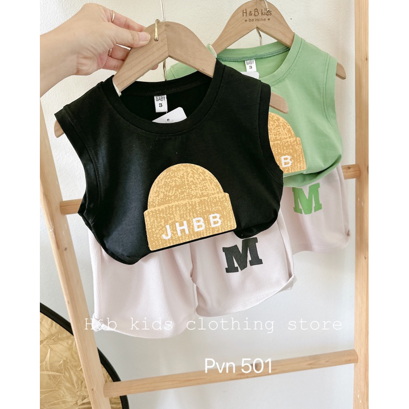 Bộ chữ M đội mũ JHBB bé trai