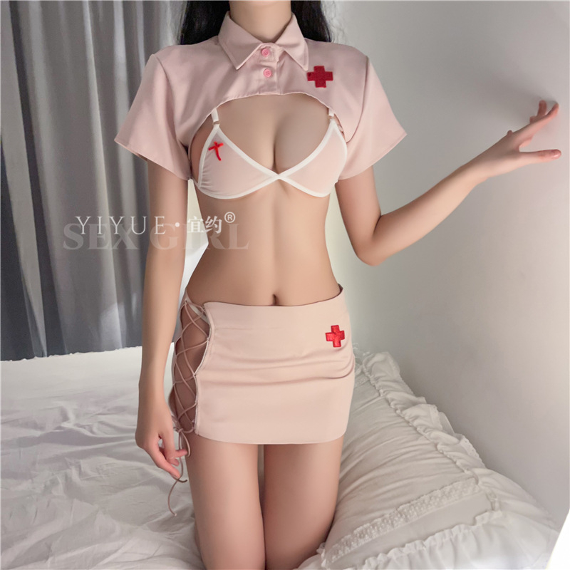 Cosplay nữ y tá gợi cảm xuyến thấu - váy ngủ hóa trang nàng diều dưỡng bác sĩ gợi cảm