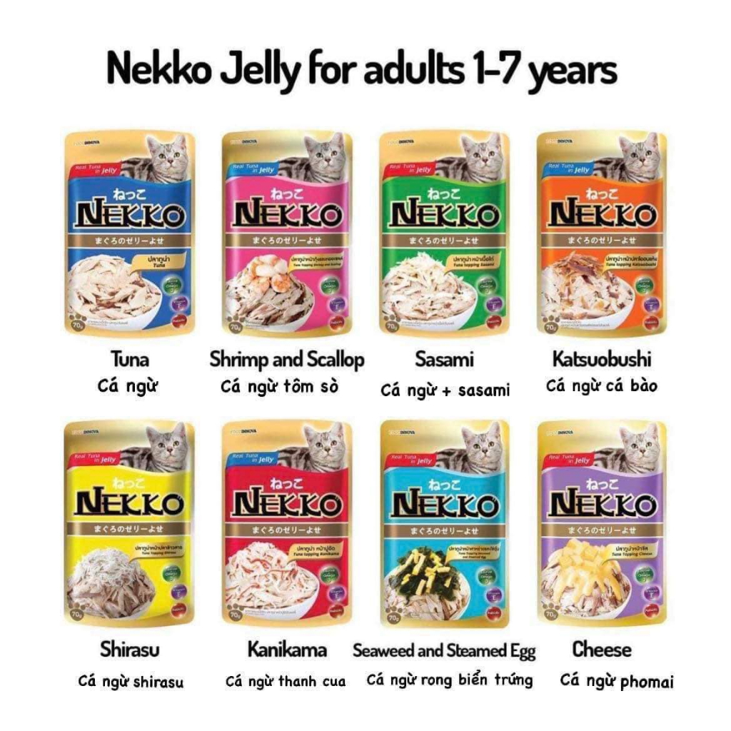 Pate Nekko Gói 70gr 32 Vị Thơm Ngon Khó Cưỡng Cho Mèo - Hàng Nhập Thái