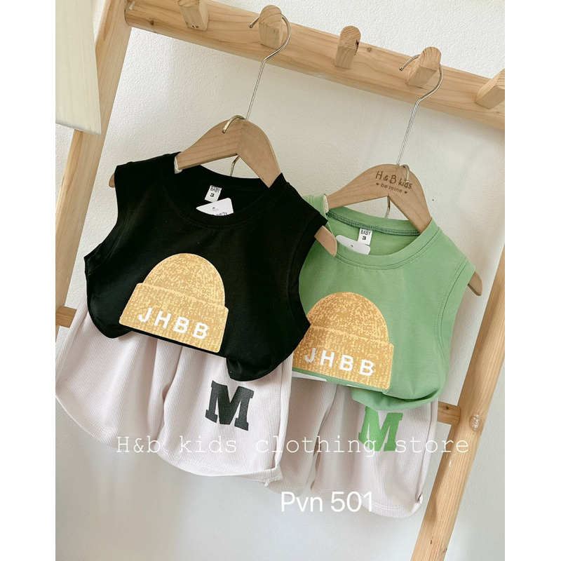 Bộ chữ M đội mũ JHBB bé trai